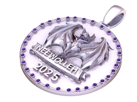 Medalh&atilde;o de Morcego de Ano Novo 2025 Modelo 3D