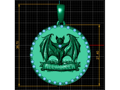 Medalh&atilde;o de Morcego de Ano Novo 2025 Modelo 3D