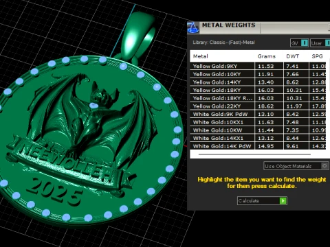 Medalh&atilde;o de Morcego de Ano Novo 2025 Modelo 3D