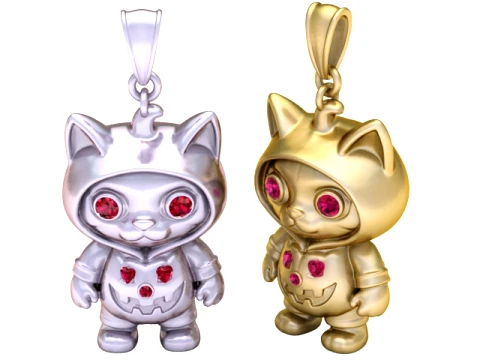 Colgante de personaje de disfraz de gato lindo Modelo 3D