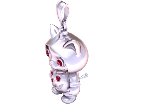 Cute Cat Costume Character Pendant 3D Model