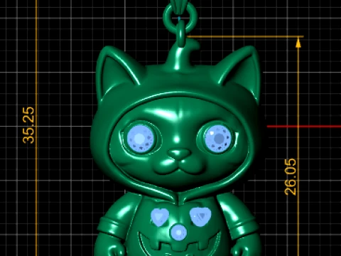 Cute Cat Costume Character Pendant 3D Model