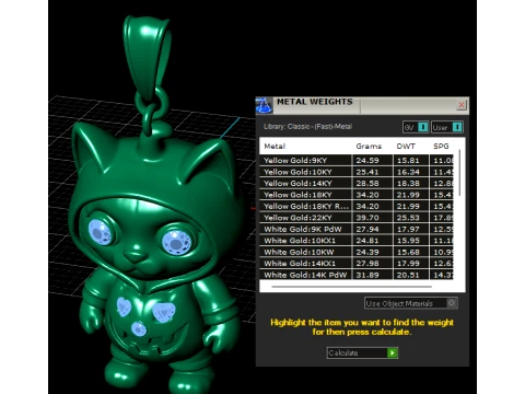 Cute Cat Costume Character Pendant 3D Model
