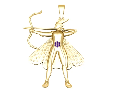 Elven Archer Warrior Pendant 3D Model