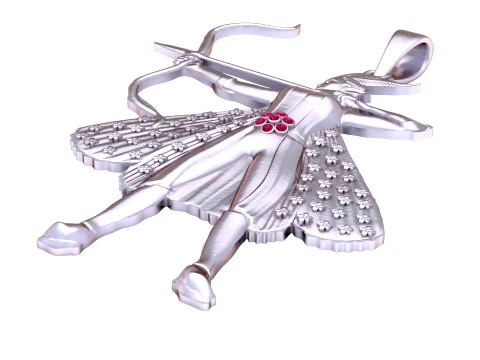 Elven Archer Warrior Pendant 3D Model