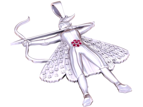 Elven Archer Warrior Pendant 3D Model