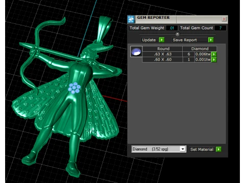 Elven Archer Warrior Pendant 3D Model