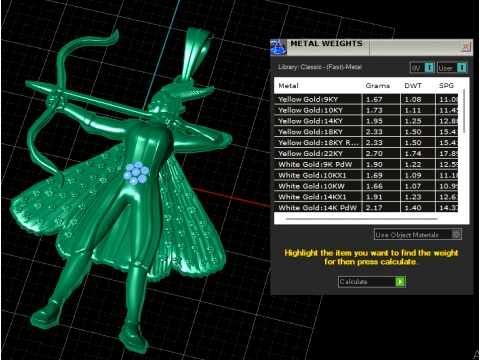 Elven Archer Warrior Pendant 3D Model