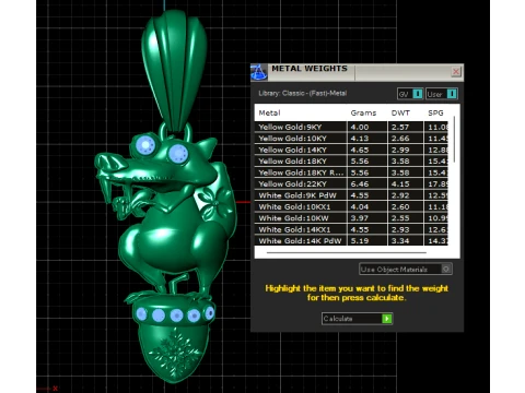 Pingente de esquilo dente de sabre de pedra preciosa Modelo 3D