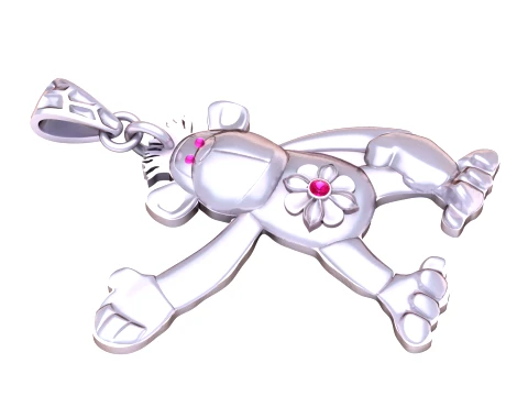 Pingente floral de macaco acenando Modelo 3D