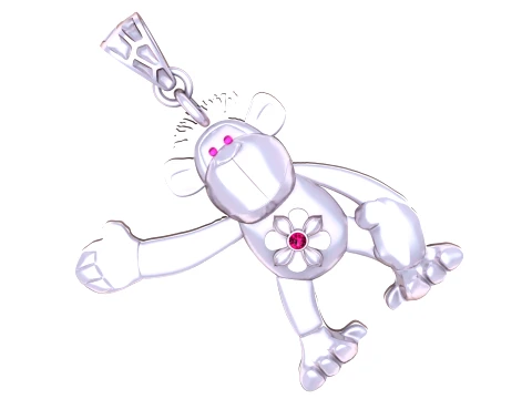 Pingente floral de macaco acenando Modelo 3D