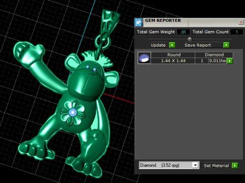 Pingente floral de macaco acenando Modelo 3D