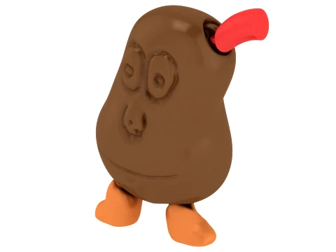Cute Bean Character 3D Model