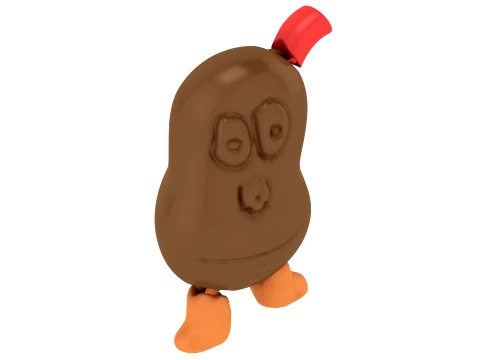 Cute Bean Character 3D Model