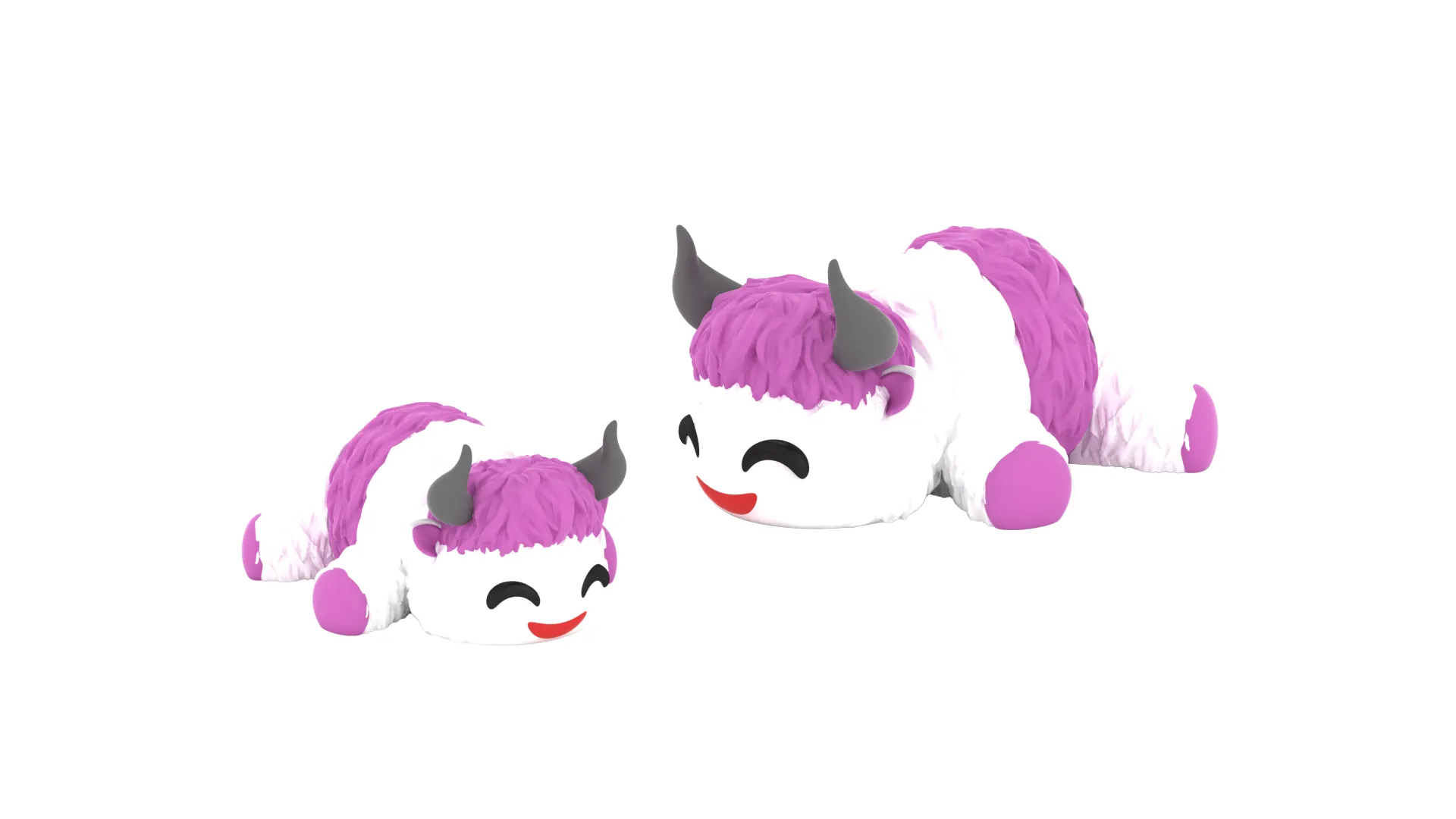 Cute Sleeping Yak 3D Model .c4d .max .obj .3ds .fbx .stl .blend 