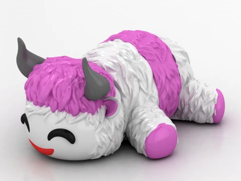 Cute Sleeping Yak 3D Model