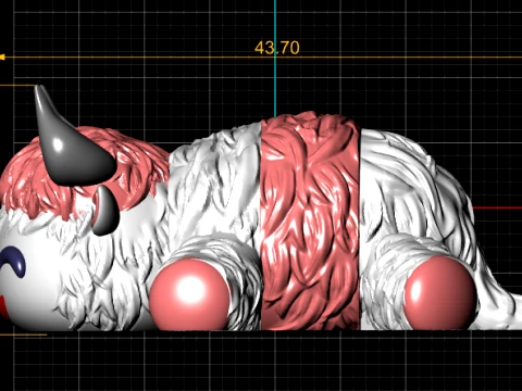 Cute Sleeping Yak 3D Model