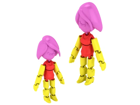 可動少女フィギュア 3Dモデル