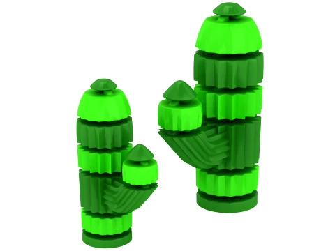 Stacked Cactus Figure 3D Model