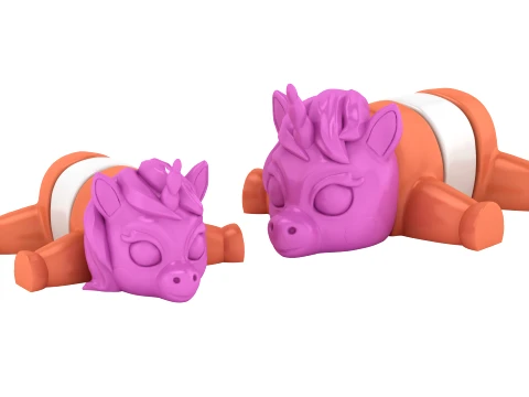 Figura Unicornio Durmiente Modelo 3D