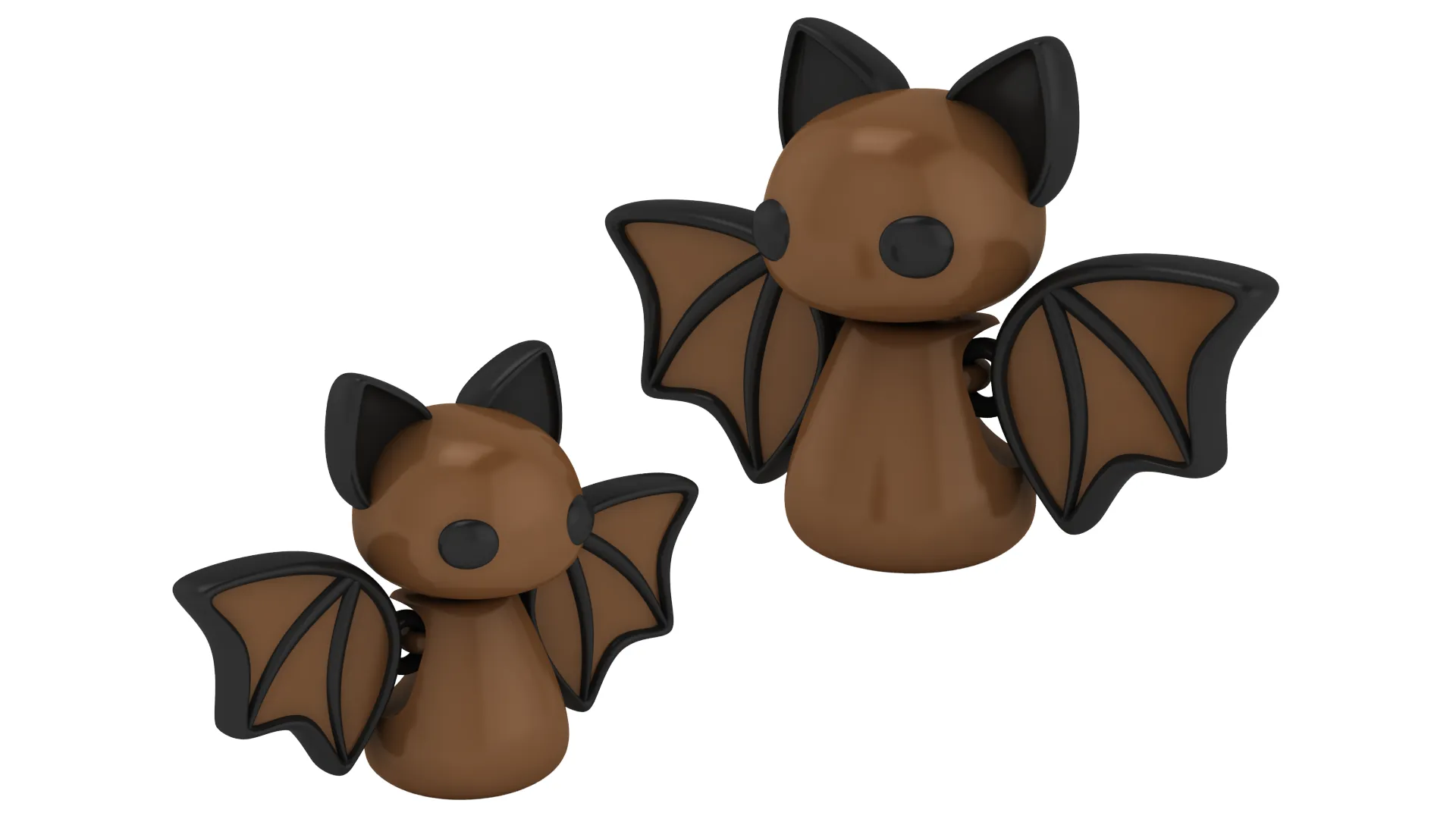 Cute Bat Figure 3D Model .c4d .max .obj .3ds .fbx .stl .blend 