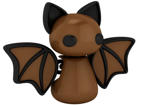 Cute Bat Figure 3D Model