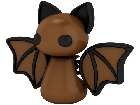 Cute Bat Figure 3D Model
