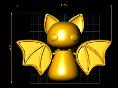 Cute Bat Figure 3D Model