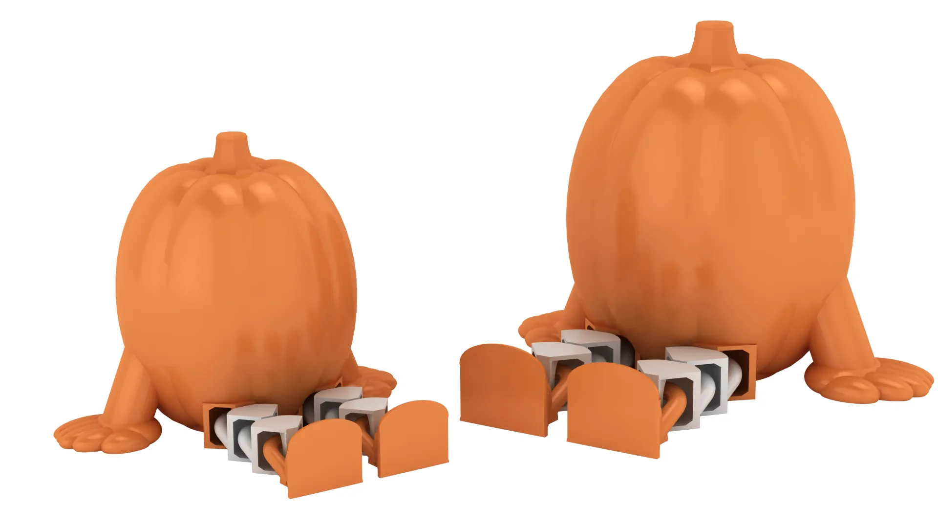 Articulated Pumpkin Figure 3D Model .c4d .max .obj .3ds .fbx .stl .blend