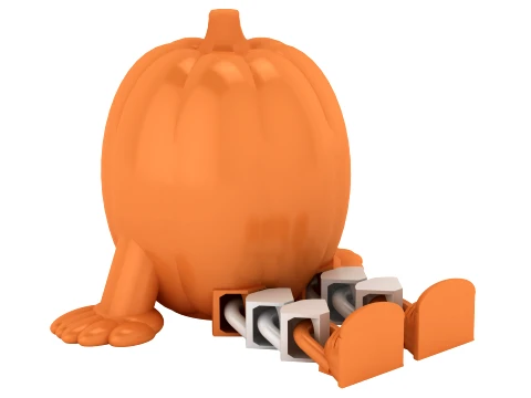 Articulated Pumpkin Figure 3D Model