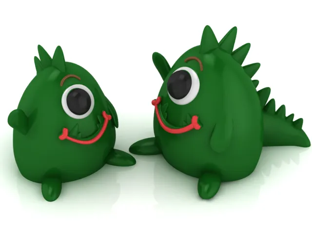 Cute Cyclops Dinosaur 3D Model .c4d .max .obj .3ds .fbx .stl .blend 