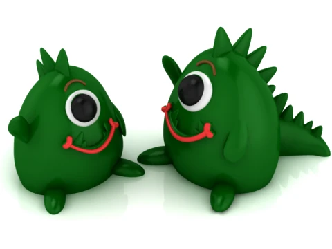 Lindo dinosaurio c&iacute;clope Modelo 3D