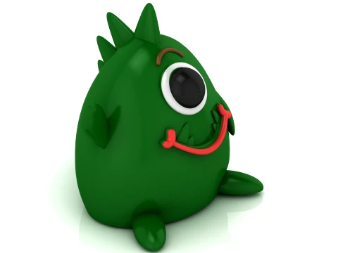 Cute Cyclops Dinosaur 3D Model
