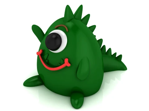 Cute Cyclops Dinosaur 3D Model