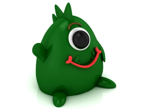 Cute Cyclops Dinosaur 3D Model