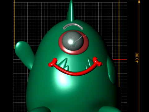 Cute Cyclops Dinosaur 3D Model