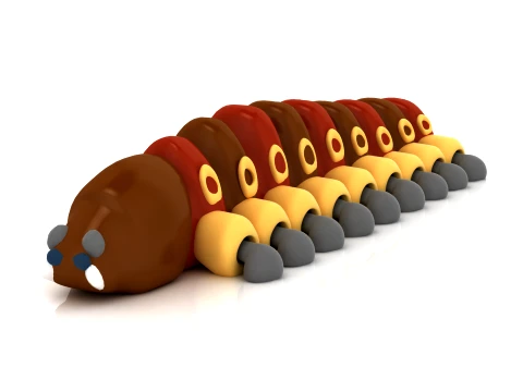 Figura Oruga Articulada Modelo 3D