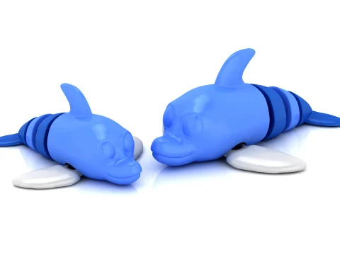 Figura de delf&iacute;n articulada Modelo 3D