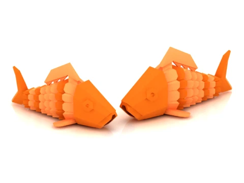 Figura Pez Articulada Modelo 3D