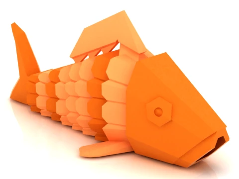 Articulated Fish Figure 3D Model