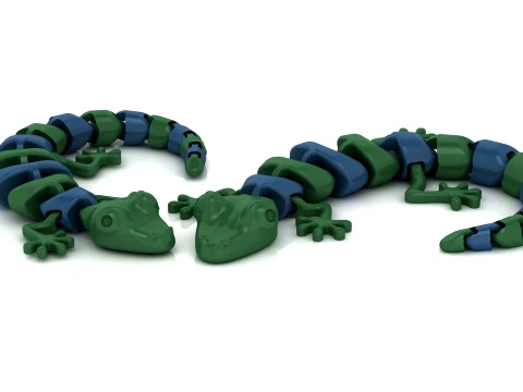 Articulated Crocodile Figure 3D Model