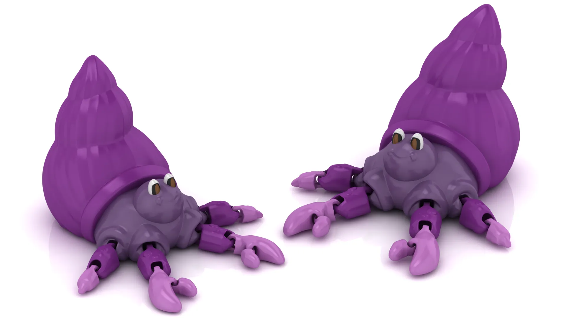 Articulated Hermit Crab 3D Model .c4d .max .obj .3ds .fbx .stl .blend