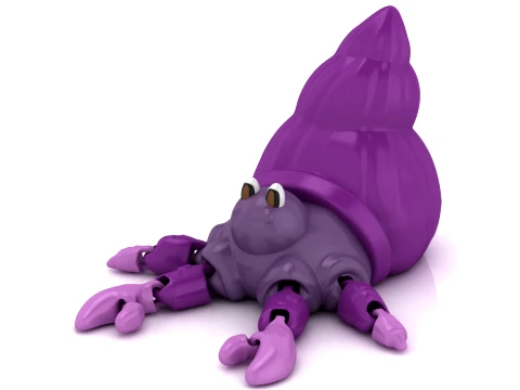 Articulated Hermit Crab 3D Model