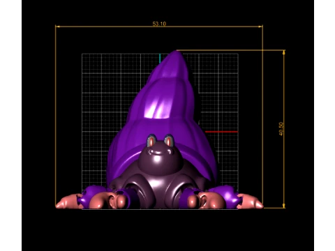 Articulated Hermit Crab 3D Model