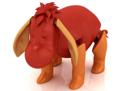 Cute Donkey Figure 3D Model