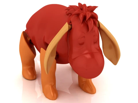 Cute Donkey Figure 3D Model