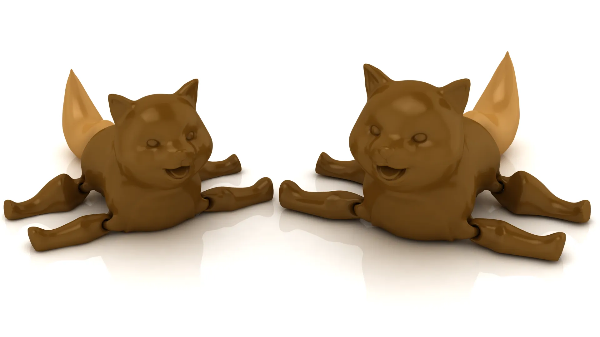 Articulated Fox Figure 3D Model .c4d .max .obj .3ds .fbx .stl .blend