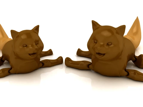 Gambar Rubah Artikulasi Model 3D