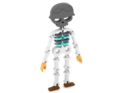 Flexy Skeleton Soldier 3D Model