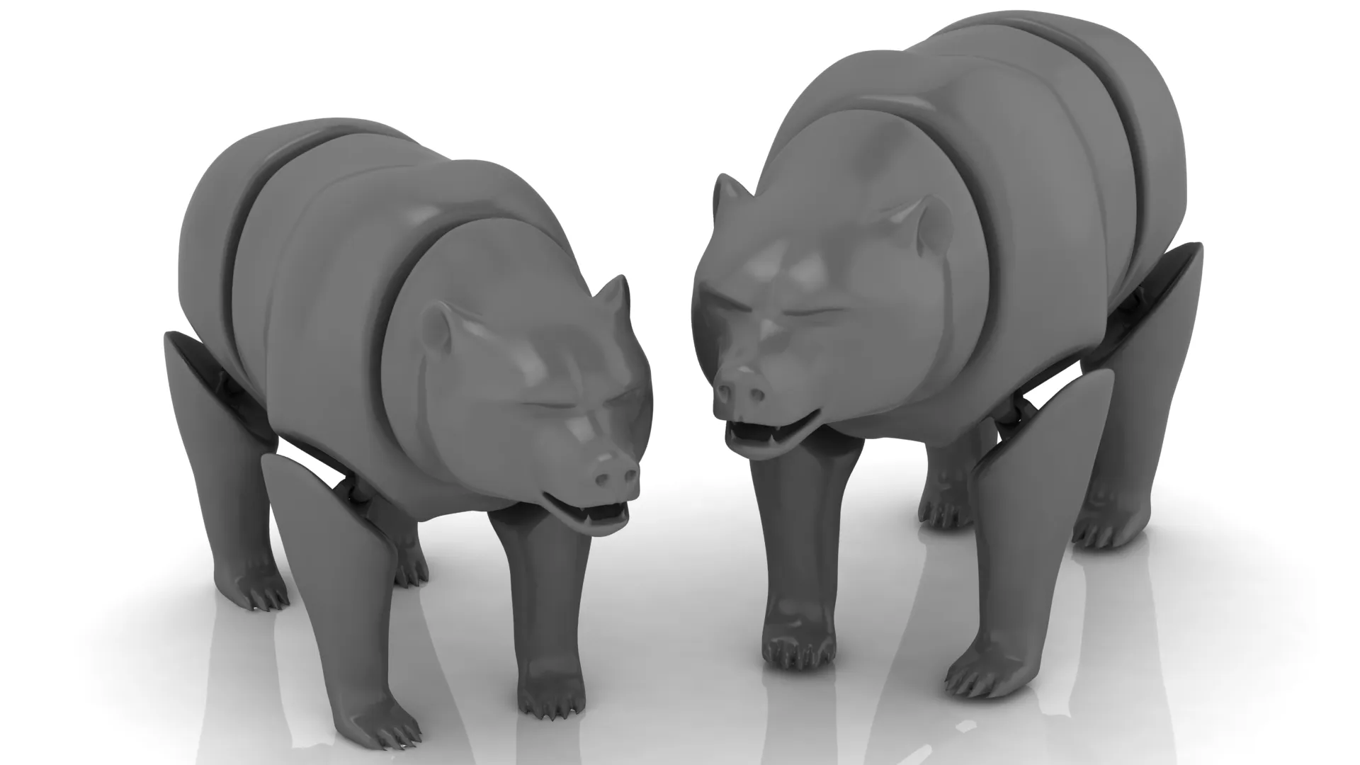 Flexy Bear Figure 3D Model .c4d .max .obj .3ds .fbx .stl .blend 